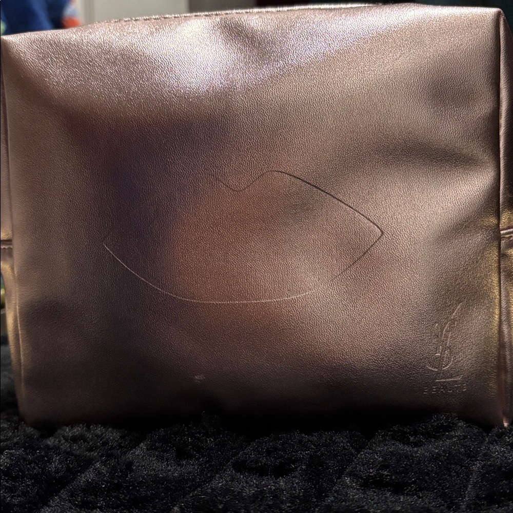 YSL Metallic Pink cosmetic bag